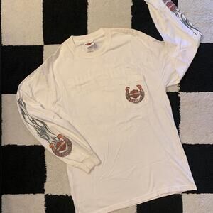 Harley Davidson Gators 2007 Flames long sleeve White Shirt